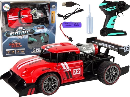 Изображение LeanToys Auto Zdalnie Sterowane Sportowe R/C 1:16 Czerwone Para Wodna