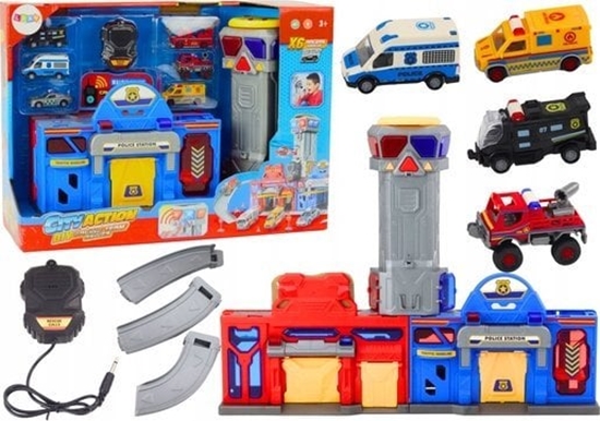 Picture of LeanToys Baza Stra Poarna Policja Centrum Dowodzenia Pojazdy 6 Szt
