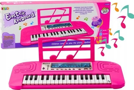 Picture of LeanToys Elektryczne Pianinko Dla Dzieci 36 Melodii Róowe