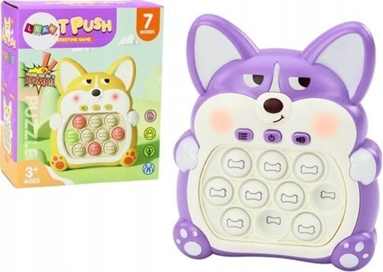 Picture of LeanToys Gra Zrcznociowa Konsola Pop-It Lisek 7 Trybów Gry Fioletowy Sensoryczna