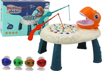 Picture of LeanToys Gra Zrcznociowa owienie Rybek Stolik Dinozaur Pomaraczowy
