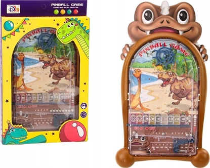 Picture of LeanToys Gra Zrcznociowa Pinball Dinozaury Stojak Brzowy