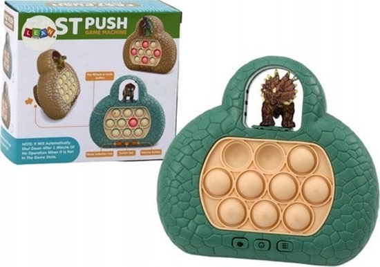 Picture of LeanToys Gra Zrcznociowa Pop It Dinozaur Konsola 4 Tryby Gry Zielona