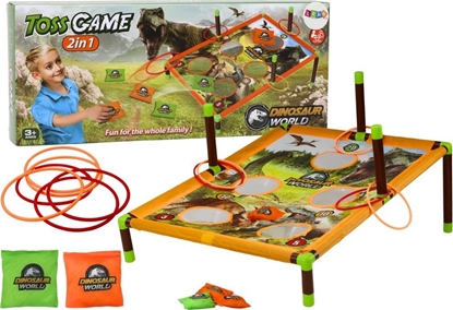 Picture of LeanToys Gra Zrcznociowa Rzut Woreczkiem Obrcz 2w1 Plansza Dinozaury