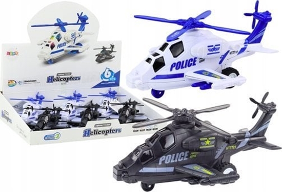 Picture of LeanToys Helikopter Policyjny Biay lub Czarny Napd Frykcyjny wiato i Dwik