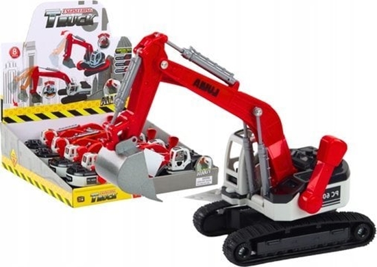 Изображение LeanToys Koparka Gsienicowa Biao-Czerwona Metalowa yka