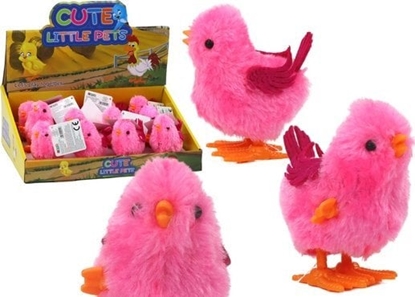 Picture of LeanToys Skaczcy Kurczak Zabawka Nakrcana Figurka Róowy