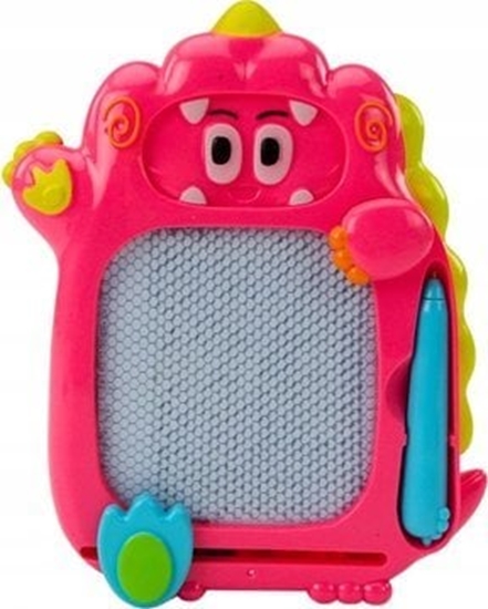 Picture of LeanToys Tablica Do Rysowania Gra Kieszonkowa 2w1 Dinozaur Róowy