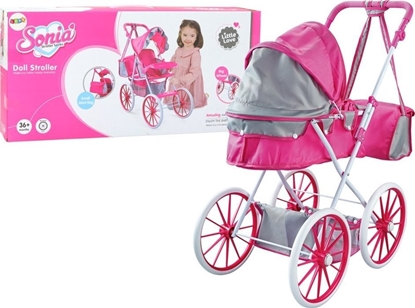 Picture of LeanToys Wózek Dla Lalek Metalowy Torba Due Koa Róowy