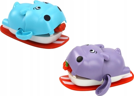 Изображение LeanToys Zabawka Do Kpieli Nakrcana Pywajcy Hipopotam Na Desce