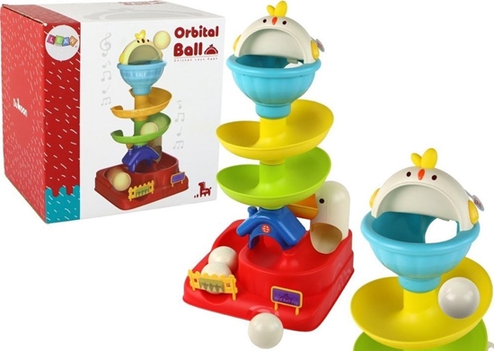 Picture of LeanToys Zabawka Sensoryczna Spadajca Kulka Jajko Kurczak Zjedalnia