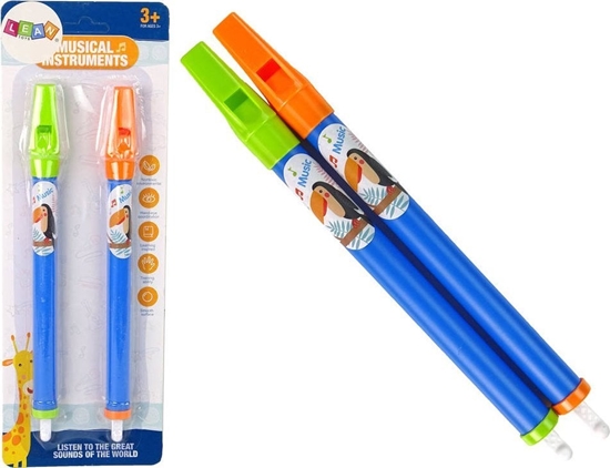 Picture of LeanToys Zestaw Dwóch Fletów Dla Dzieci Niebieski Zwierztka