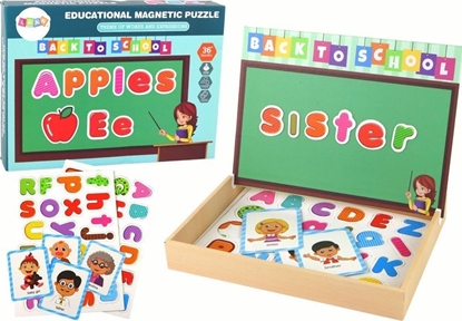 Picture of LeanToys Zestaw Edukacyjnych Puzzli Magnetycznych Z Wielofunkcyjn Tablic