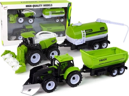 Изображение LeanToys Zestaw Pojazdów Farmerskich Traktory Cysterna Naczepa