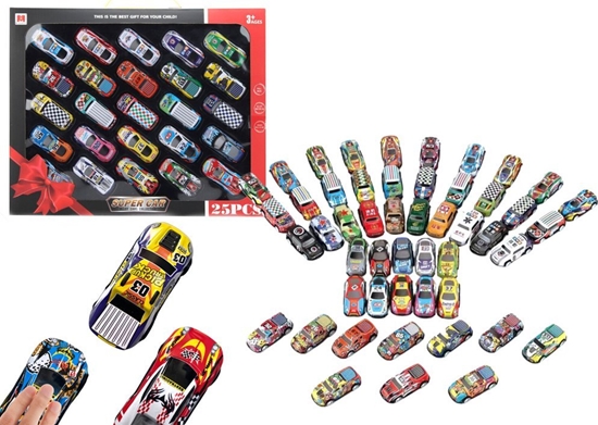 Picture of LeanToys Zestaw Resoraków Autka Samochody Z Napdem Kolorowe 25 Sztuk