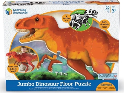Изображение Learning Resources Due, piankowe puzzle podogowe, Dinozaur T-Rex