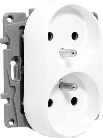 Изображение Legrand Gniazdo podwójne Niole 2P+Z biae (764542)