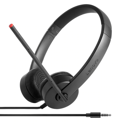 Picture of Lenovo Stereo Analog Headset Wired Head-band Office/Call center Black