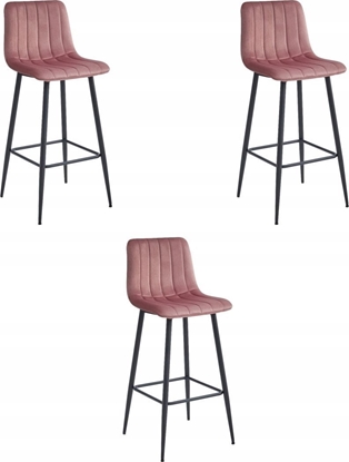 Picture of Leobert Hoker POZZA - aksamit ciemny ró / nogi czarne x 3