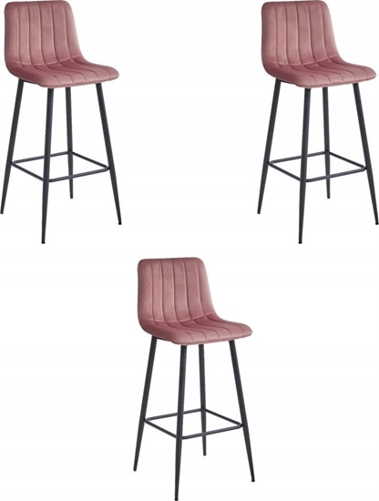 Изображение Leobert Hoker POZZA - aksamit ciemny ró / nogi czarne x 3