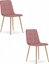Изображение Leobert Krzeso KARA - róowy aksamit / nogi kolor drewna x 2