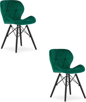 Изображение Leobert Krzeso LAGO Aksamit - zielone / nogi czarne x 2