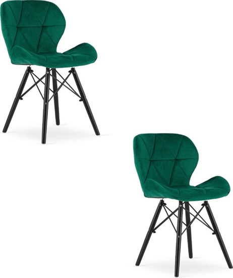 Изображение Leobert Krzeso LAGO Aksamit - zielone / nogi czarne x 2