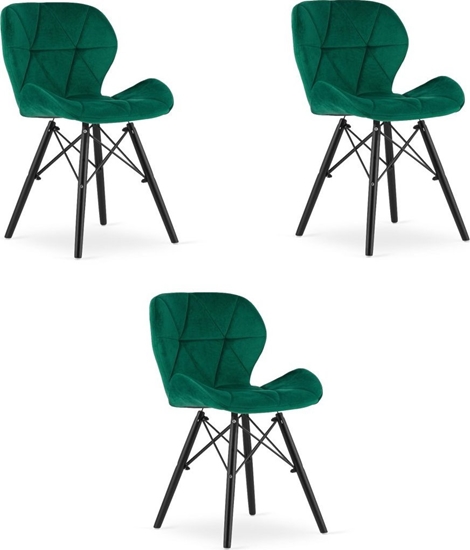 Изображение Leobert Krzeso LAGO Aksamit - zielone / nogi czarne x 3