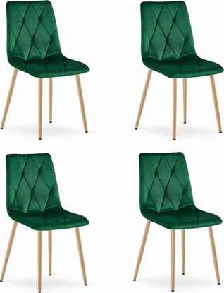 Изображение Leobert Krzeso LIBRA - ciemna ziele aksamit / nogi kolor drewna x 4