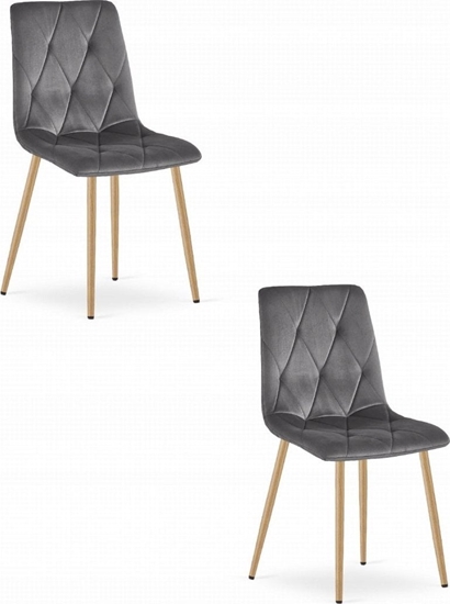 Picture of Leobert Krzeso LIBRA - ciemny szary aksamit / nogi kolor drewna x 2