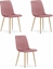 Attēls no Leobert Krzeso TURIN - róowy aksamit / nogi kolor drewna x 3