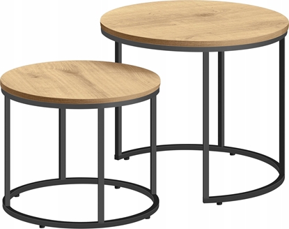 Picture of Leobert Stolik kawowy okrgy 2szt - db / nogi czarne