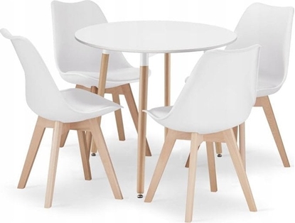 Picture of Leobert Zestaw stó okrgy KAMI 80cm + 4 krzesa MARK biae