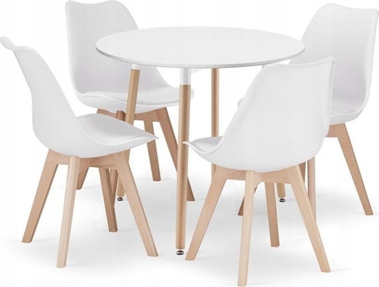 Picture of Leobert Zestaw stó okrgy KAMI 80cm + 4 krzesa MARK biae