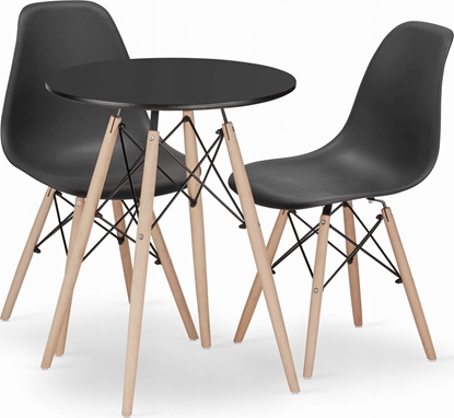 Picture of Leobert Zestaw stó okrgy TODI 60 czarny + 2 krzesa OSAKA czarne