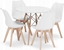 Изображение Leobert Zestaw stó okrgy TODI 80cm biay + 4 krzesa MARK biae