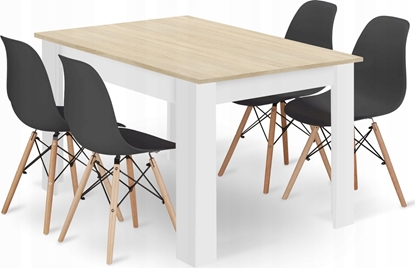 Picture of Leobert Zestaw stó prostoktny 120x80 db sonoma + 4 krzesa OSAKA czarne