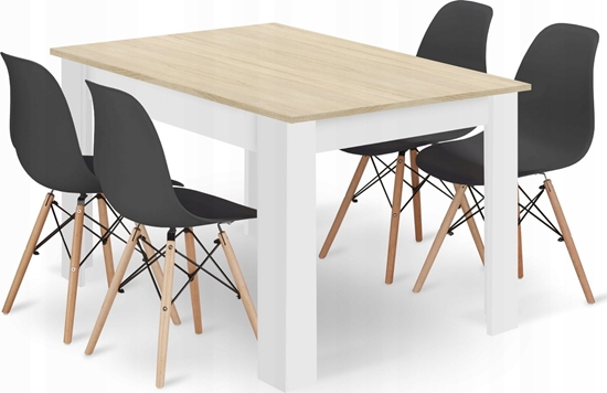 Picture of Leobert Zestaw stó prostoktny 120x80 db sonoma + 4 krzesa OSAKA czarne