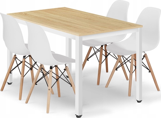 Picture of Leobert Zestaw stó prostoktny TESSA 120x60 db + 4 krzesa OSAKA biae