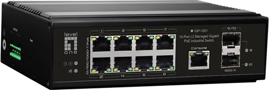 Picture of LevelOne IGP-1061 Industrial 10-Port L2 Gigabit PoE Switch