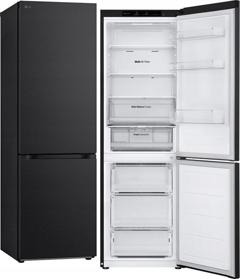 Picture of LG Refrigerator | GBV3100EEP | Energy efficiency class E | Free standing | Combi | Height 186 cm | No Frost system | Fridge net capacity 234 L | Freezer net capacity 110 L | Display | 35 dB | Dark Graphite