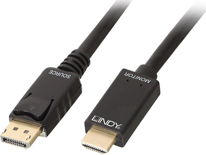 Attēls no Lindy 0.5m DisplayPort to HDMI 10.2G Cable