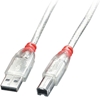 Picture of Lindy USB 2,0 cable type A/B, transparent, 5m