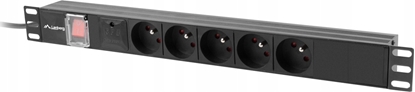 Picture of lanberg Listwa zasilajca  rack PDU 19 cali 1U 16A 5x230V 2m czarna