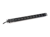 Picture of Digitus aluminum outlet strip, 10 outlets, 2 m supply IEC C14 plug