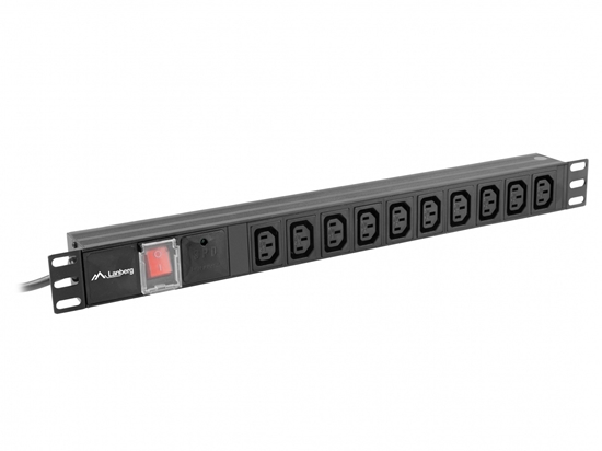 Picture of Lanberg PDU Steckdosenleiste 19" 1U 10x IEC C13 C14 2m schw.