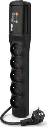 Attēls no Listwa zasilajca Acar XP easy przeciwprzepiciowa 5 gniazd 5 m czarna (W2341)