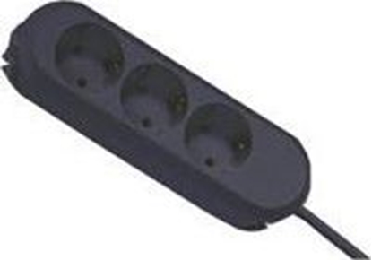 Picture of Bachmann SMART socket strip 3x earthing contact, screwed, black, 3 m