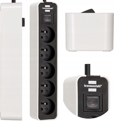 Picture of Listwa zasilajca Brennenstuhl BRENNENSTUHL LISTWA ZASILAJCA "ECOLOR" 5GN, 5M CZARNO-BIAA