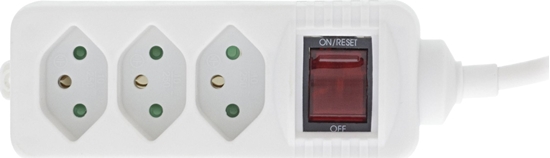 Изображение Listwa zasilajca InLine InLine® Socket strip SWITZERLAND, 3-way, with switch, 1.5m, white